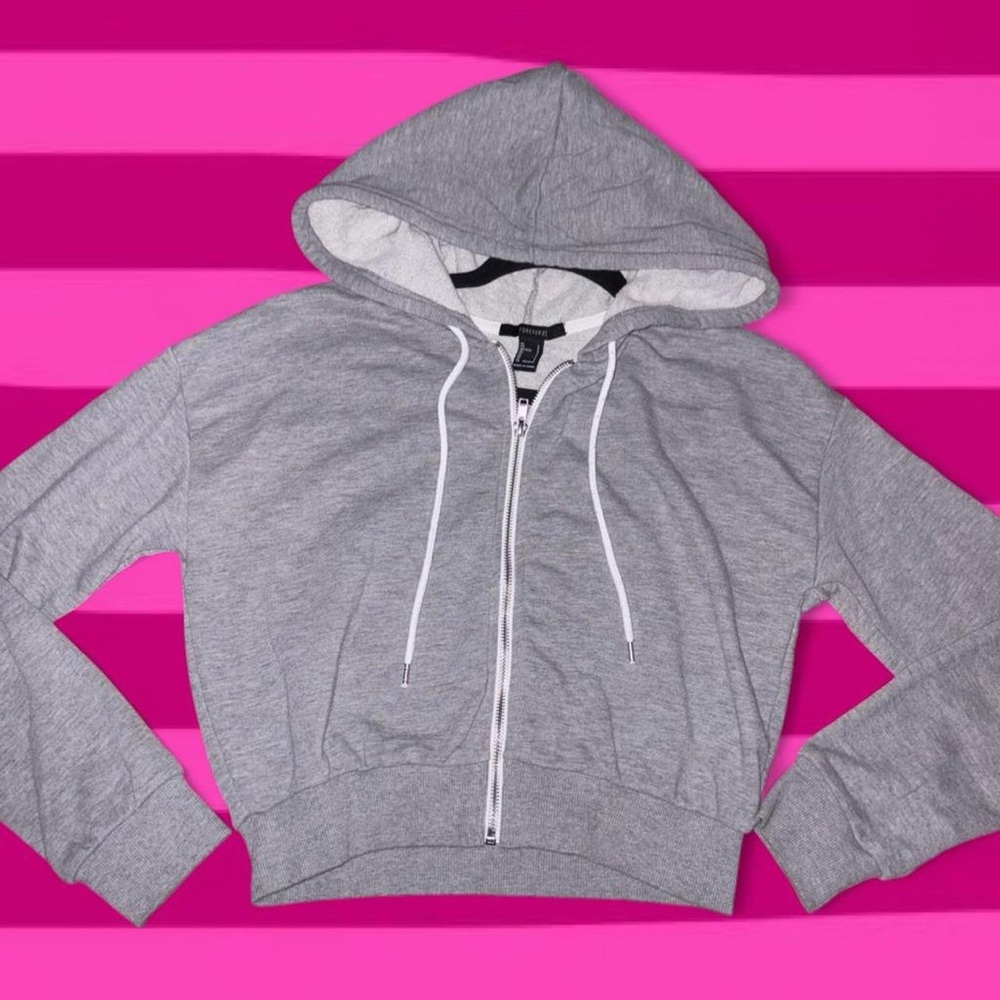 Forever 21 Heather Gray Zip-Up Jacket